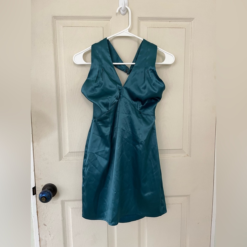 NWT superdown halter top party dress blue size small backless Y2k